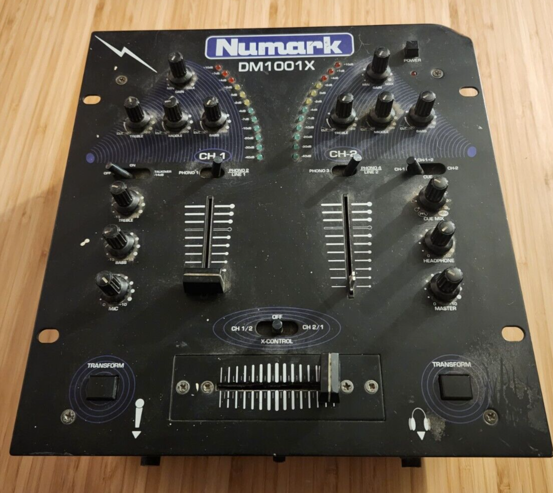 Numark DM1001X 2 Channel DJ Mixer Black UNTESTED AS IS NO POWER