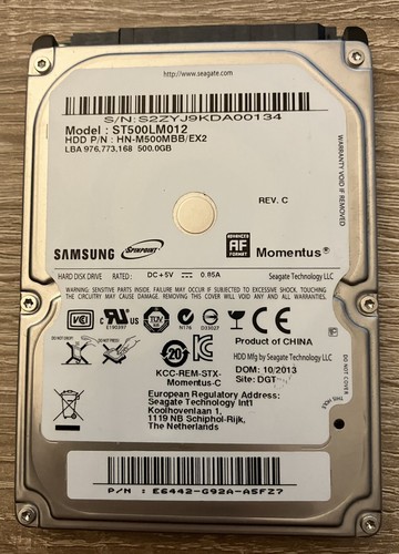 Samsung ST500LM012 500GB SATA II 2,5Zoll 5400RPM 8 MB Festplatte Notebook Laptop