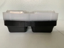 Meal Prep Haven Three Compartment Food Containers with Lids - 7 Pack - 32 Oz