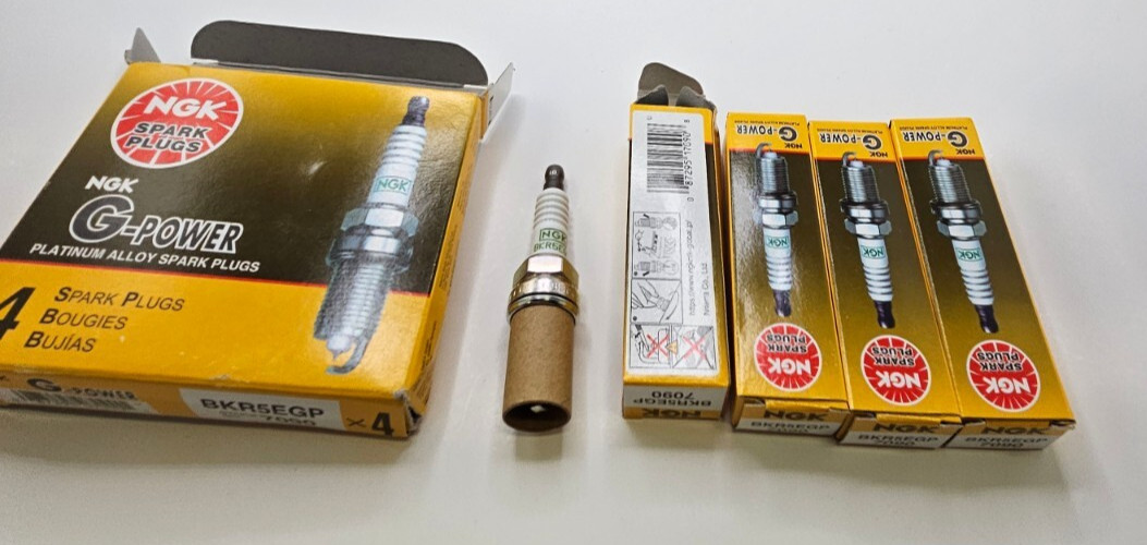 QTY 4 NGK Spark Plug BKR5EGP 7090 for 2015 Toyota Yaris CE Hatchback 2-Door