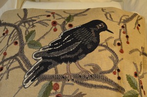 Pottery Barn Perched Crow Fall Lumbar Pillow Cover Bird Rare
