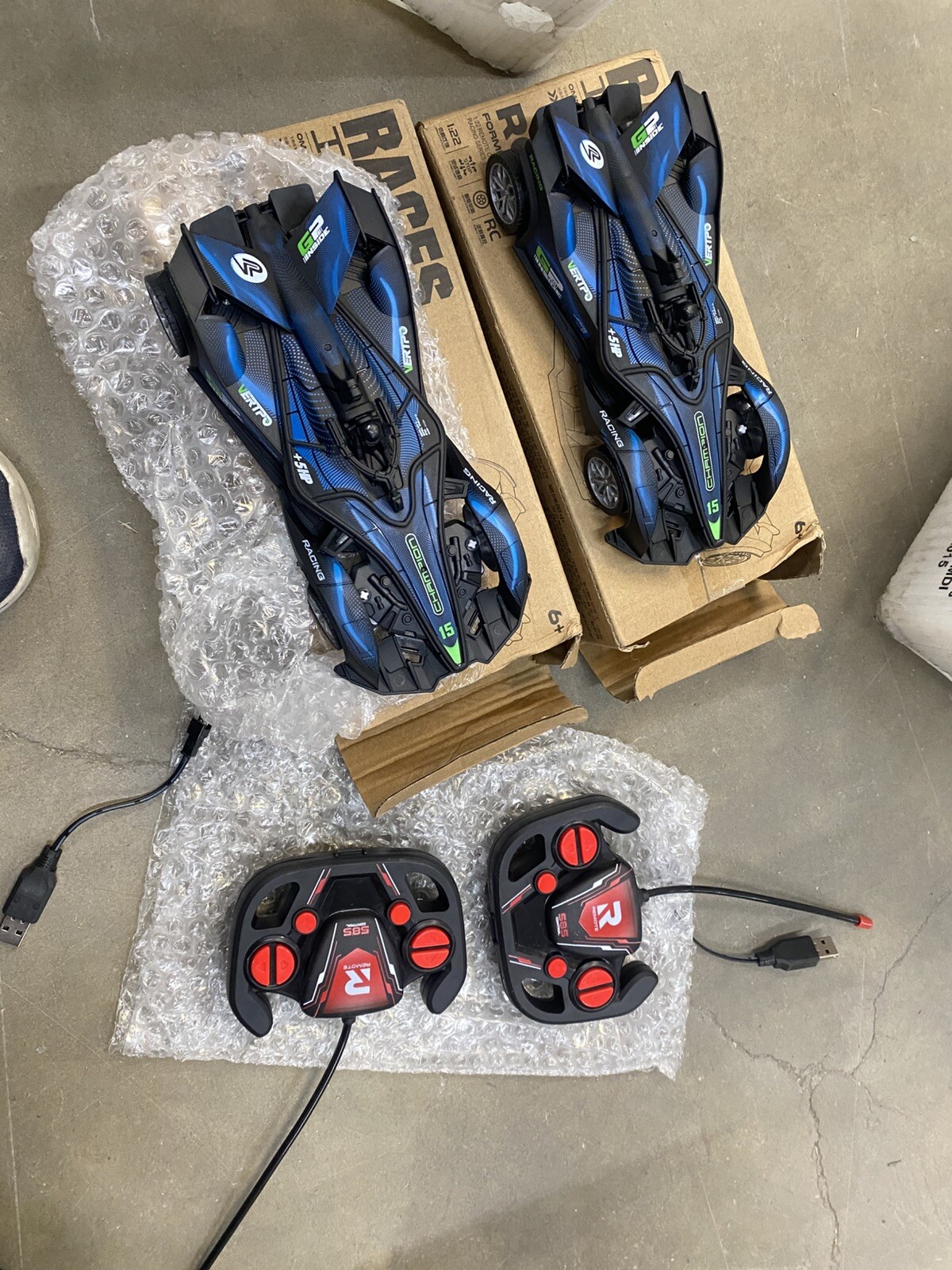 Lot of 2 Remote Control Cars  2 Race Cars Racing Together with All-Direction