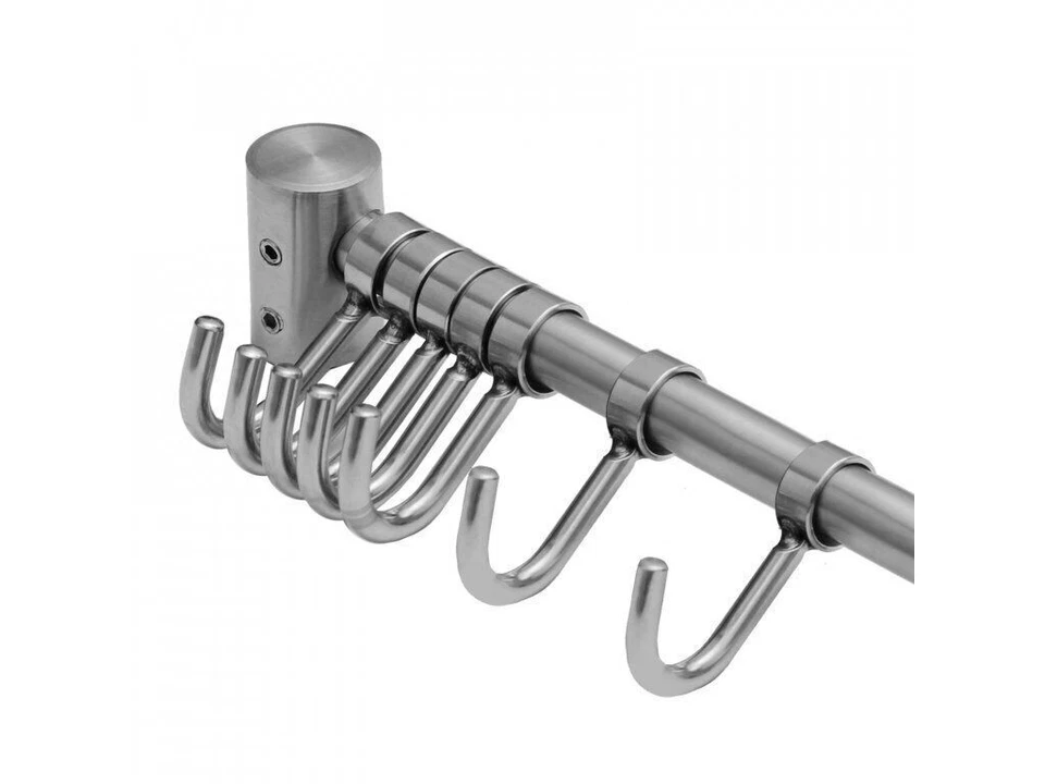 Edelstahl Hakenleiste Küchenleiste Relingleiste Küchentuch Kochlöffel Halter - Bild 3 von 4