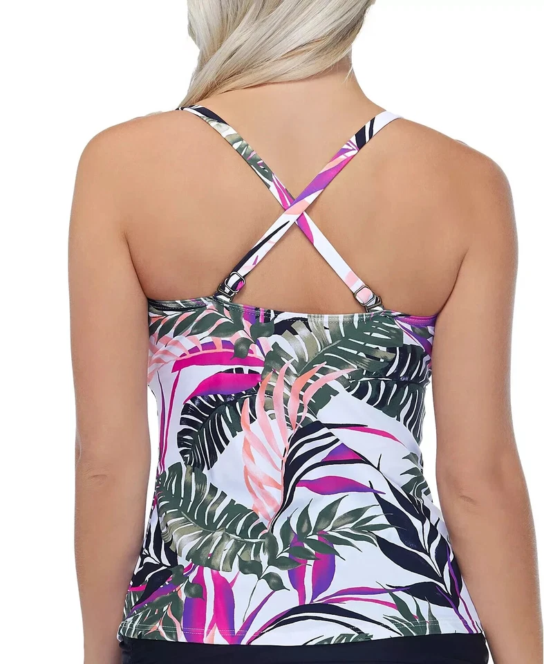 Camiseta de natación para mujer Island Escape blanca con estampado de palmeras Aloha talla 6 Foto 2 de 4