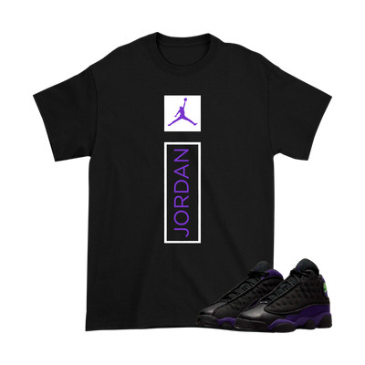 black and purple jordan shirt