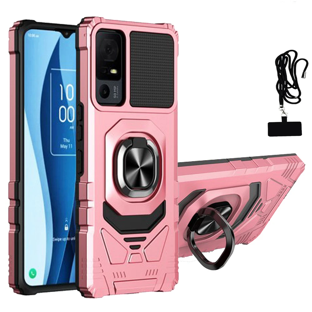 Phone Case for TCL 40 XE 5G T609J Shock Absorbing /Lanyard CrossBody NeckLace