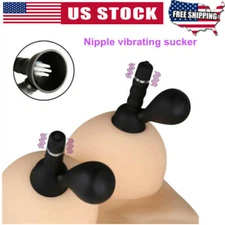 2PCS Vibrating Nipple Sucker Suction Cup Breast Vibrator Pump Vibe Sex-Toy Women
