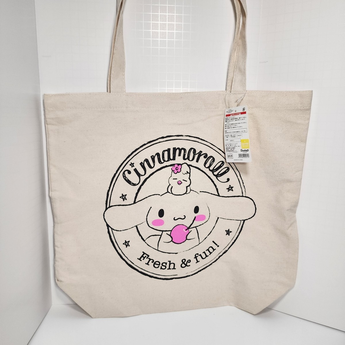 Sanrio Daiso Cinnamoroll Tote Bag Shopping Cotton New Shopper Bird Cherry  Flower