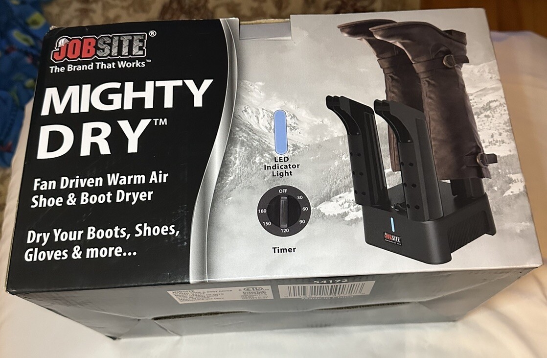 JobSite Mighty Dry Boot Dryer with Timer and Fan, Fast Dry, Keeps Shoes