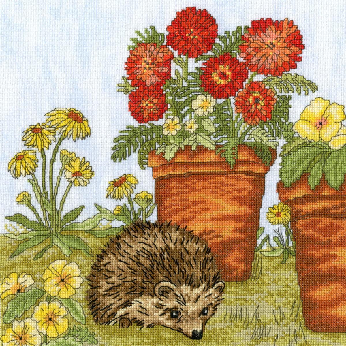 Bothy Threads counted cross stitch kit ""Potted Garden"", XFY5, 26x26cm, DIY