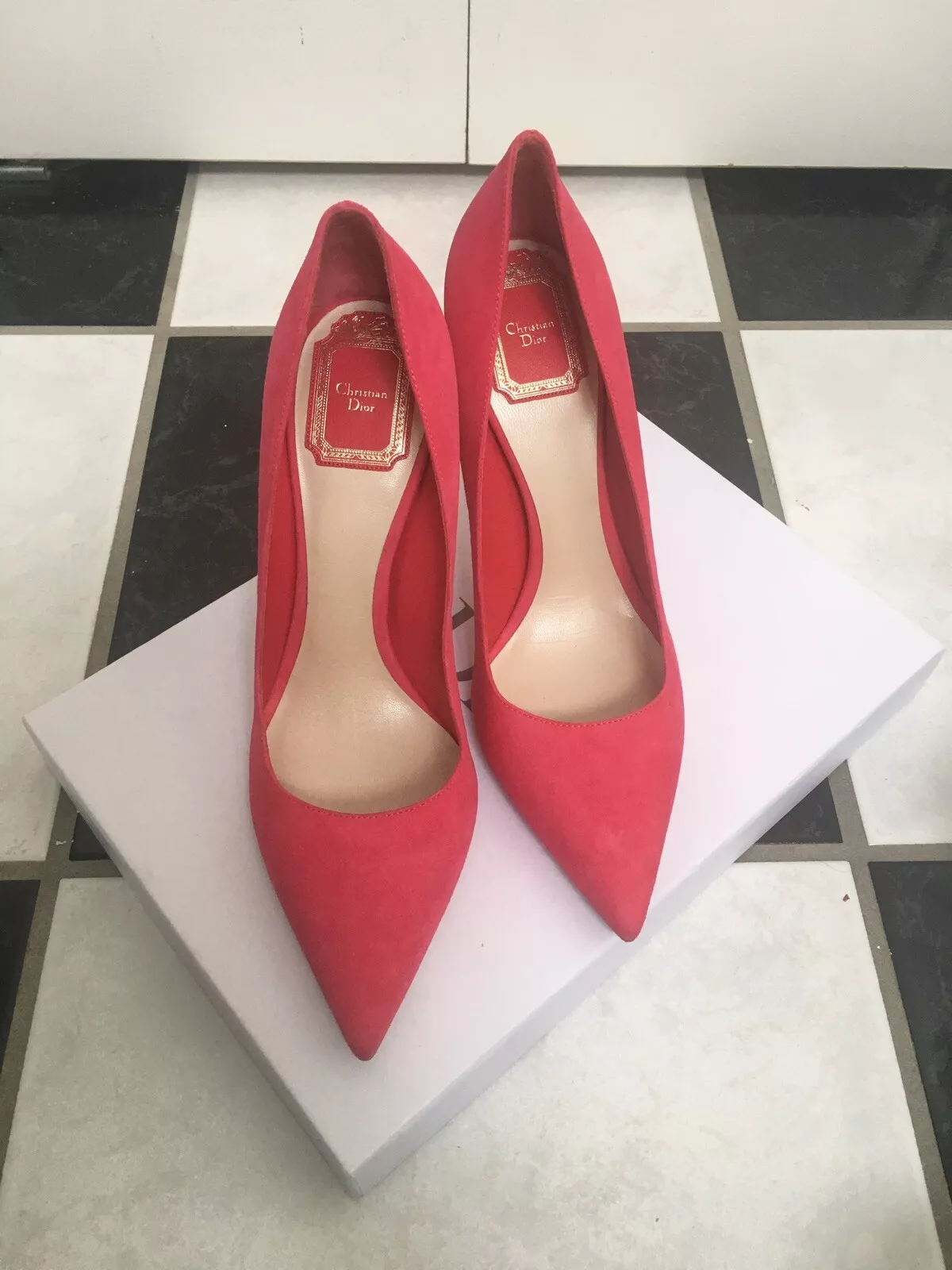 Escarpins pointus en daim Christian Dior Cherie 100 % authentiques 10 cm neufs dans leur boîte