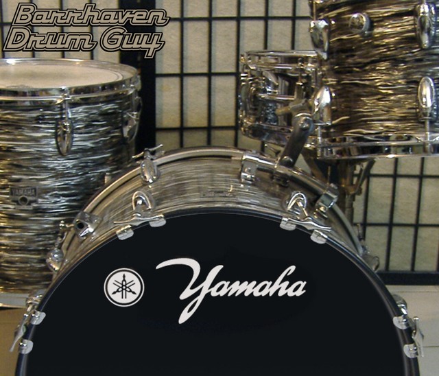 Yamaha, 60s Vintage, Repro Logo Adhesive Vinyl Decal, for Bass Drum
