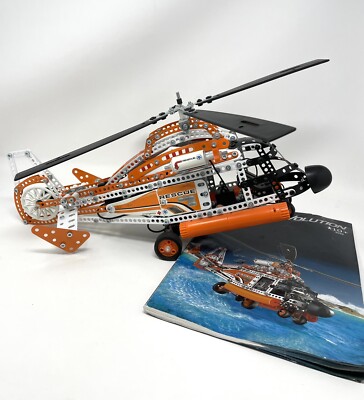 Erector Evolution Rescue Helicopter Meccano Construction Toy Motorized Metal