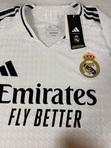 Adidas 2024/25 REAL MADRID CF Authentic WHITE Jersey-MEN'S Size 3XL Long Sleeve - Picture 2 of 8