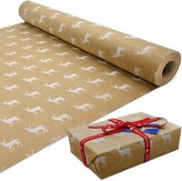 Weihnachtsgeschenkpapier Elch 43Cm X 15M Recycelbares Kraftpapier
