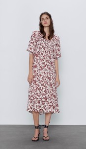 NWT ZARA PRINTED RUSTIC DRESS SIZE 