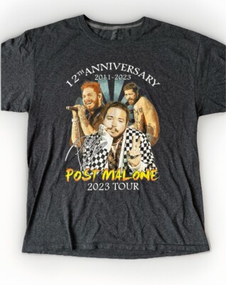 New Post Malone 2023 Tour 12TH Anniv. If Y'all Weren t Here I d Be Crying Size L
