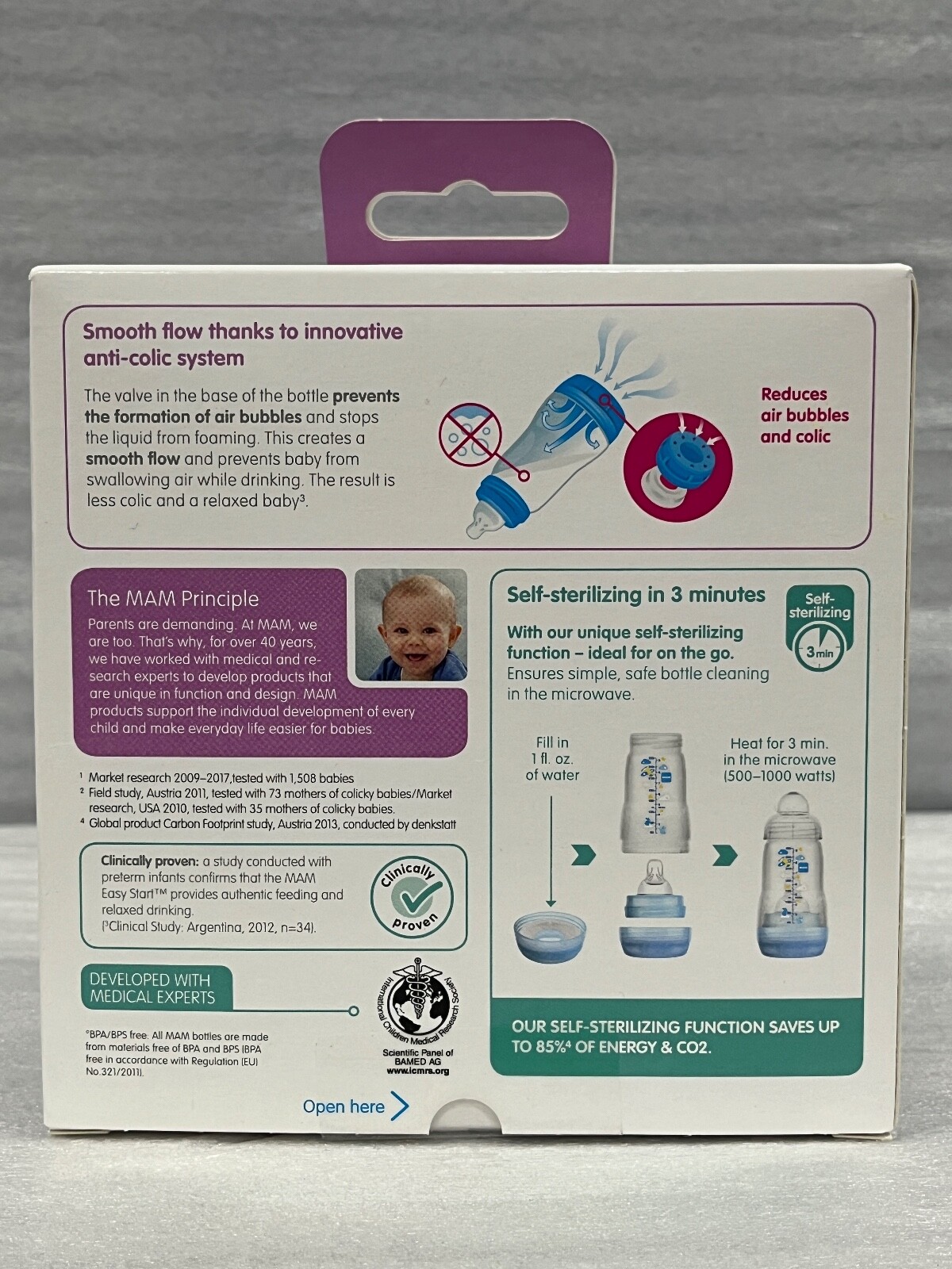 MAM Anti-Colic Bottle 5 Oz Easy Start 0+ Months Pink