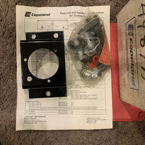 COPELAND 998-0574-08- FAN MOUNTING/MATING KIT for 3D 9R Compressors NOS