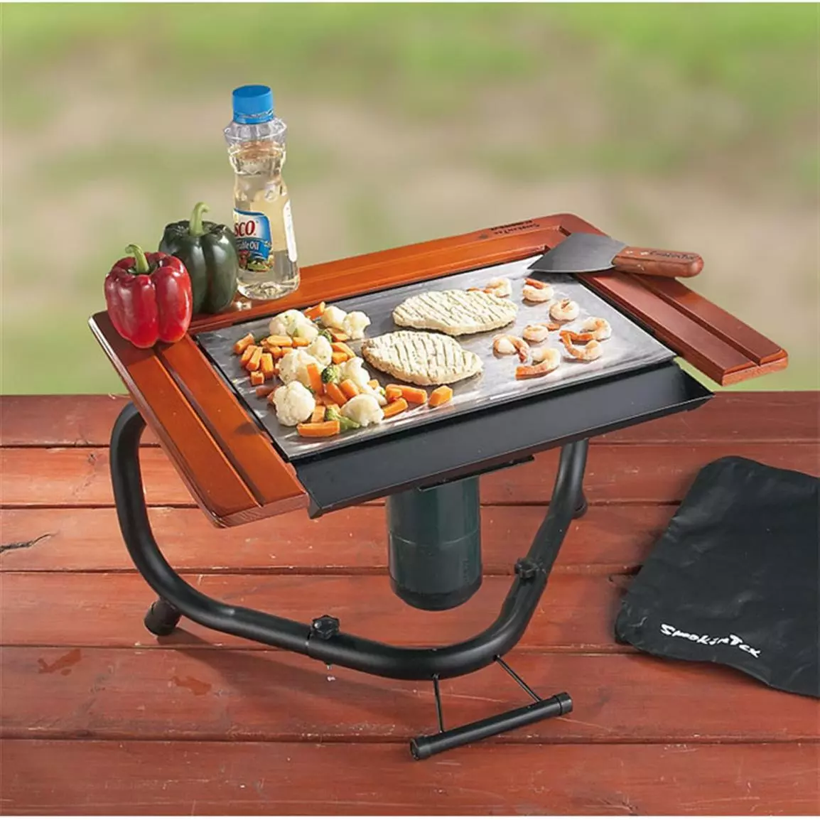 Smokin Tex EZ Cooker Jr Portable Gas Grill Hibachi Camping Tailgating  Griddle