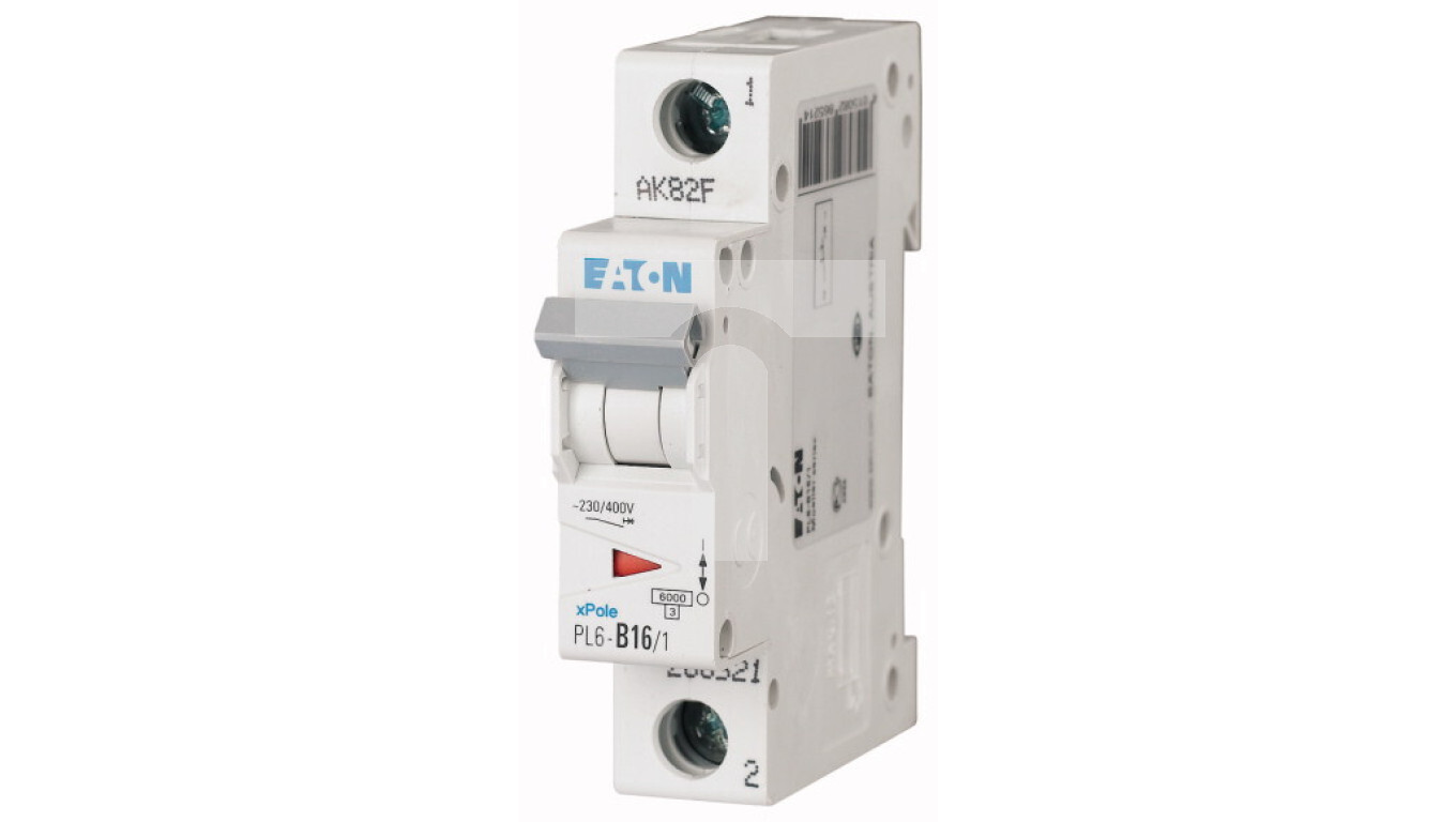 Circuit breaker 1P B 16A 6kA AC PL6-B16/1 286521 /T2UK