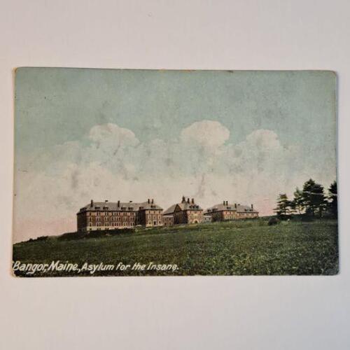 Bangor Me. Eastern Maine Insane Asylum Hospital Antique Hugh C Leighton Postcard - Picture 1 of 3