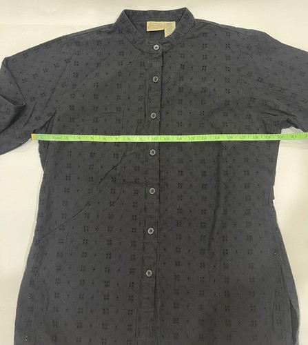 Vintage St. John's Bay Women's Black 100% COTTON Long Sleeve Shirt Size M - Imagen 6 de 9
