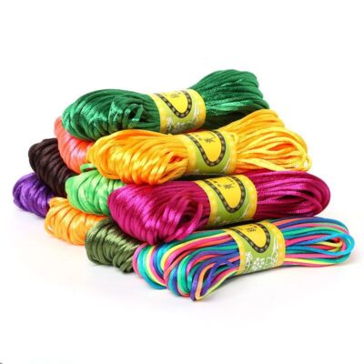 Silk Macrame Cord 2mm 20 Meter Soft Satin Rattail Nylon Jewelry Finding Cords
