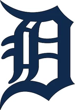 Detroit Tigers Old English D Small  Vinyl Decal 2" X 3"  @@BUY 2 GET 1 FREE!!!@@