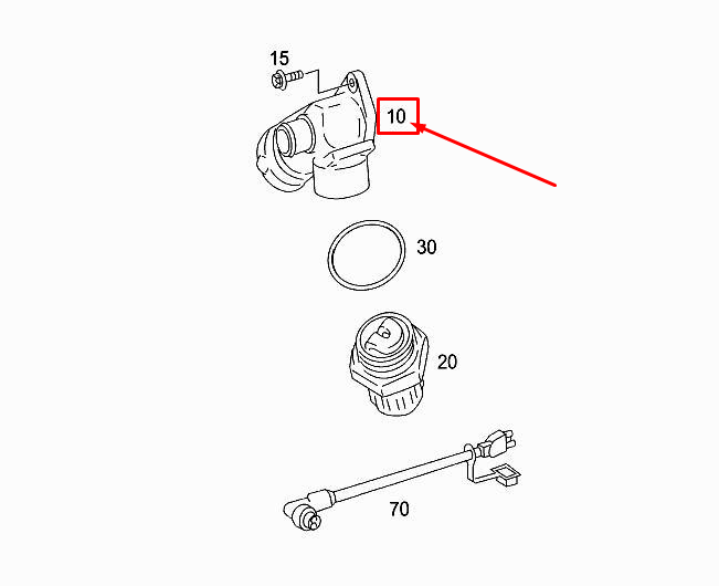 MERCEDES-BENZ E W212 Engine Cooling Water Fitting A6422000256