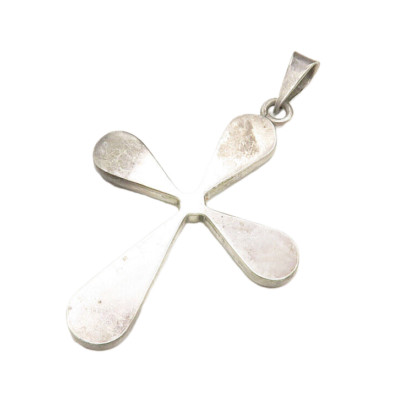MEXICO 925 Sterling Silver Vintage Smooth Religious Cross Pendant ...