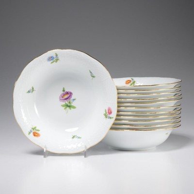 Herend Hungary Aster Coup Cereal Bowls 330 VTG 12pc set