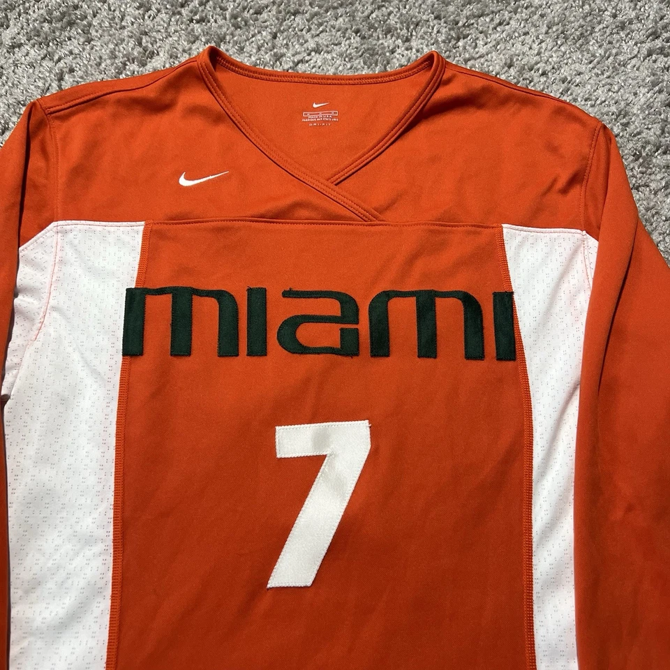 Vintage Miami Hurricanes Womens Nike Soccer Jersey Team Issued Worn Y2k USA M - Image 2 of 4
