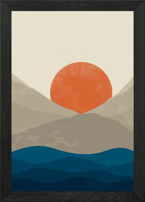 Sonne und Berg Kunst 2 gerahmte Wandbilder Poster Leinwanddruck Bild