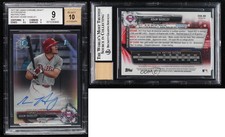 2017 Bowman Draft Chrome Pick Refractor /499 Adam Haseley BGS 9 MINT Auto