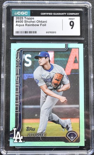 2025 TOPPS SHOHEI OHTANI #400 AQUA RAINBOW FOIL CGC 9 MT