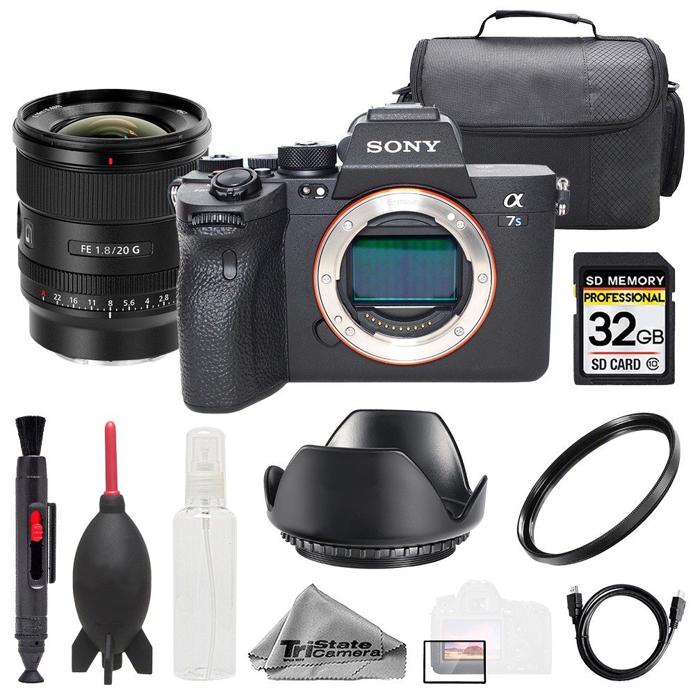 Sony a7S III + Sony FE 20mm f/1.8 G Lens +32GB + Bag+ UV Filter