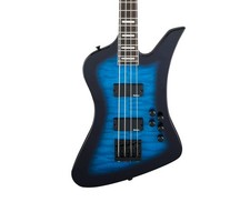 Used Jackson JS Series JS3Q Kelly Bird Bass Guitar - Transparent Blue Burst