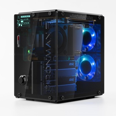 SunFounder Pironman 5-MAX Mini-Tower-Gehäuse Kit, 2 NVMe RAID, PCIe, PWM-Kühler,