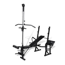 Banc de Musculation Appareil à Charge Guidée Acier Pliable Caoutchouté vidaXL