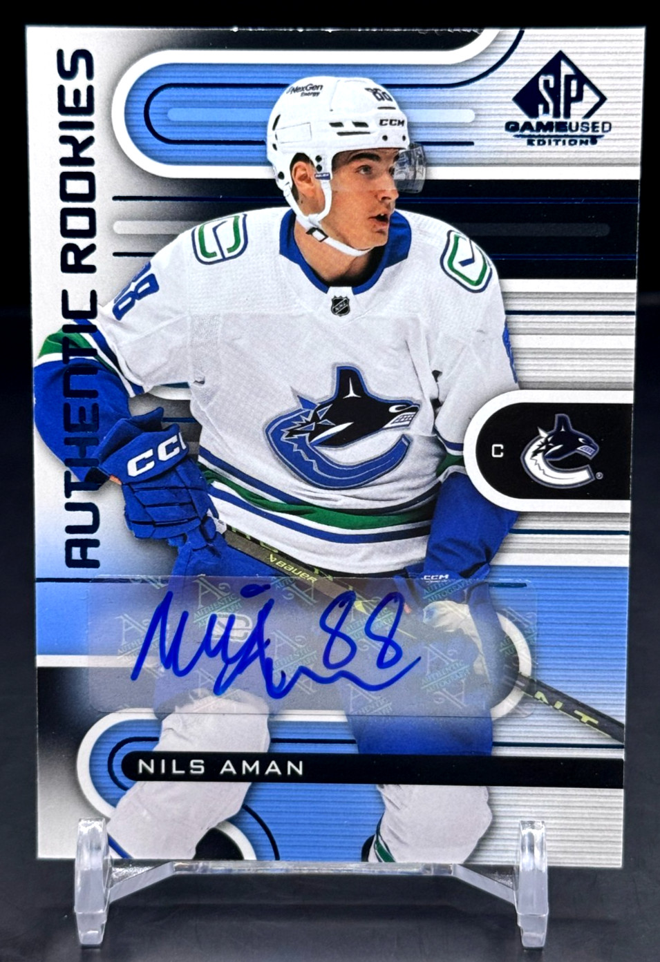 2022-23 Upper Deck SP Game Used - Nils Aman #208 - Authentic Rookies Auto