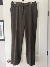Investments Women  s Dress Pants 10R Brown Tweed Straight Leg Career Slacks