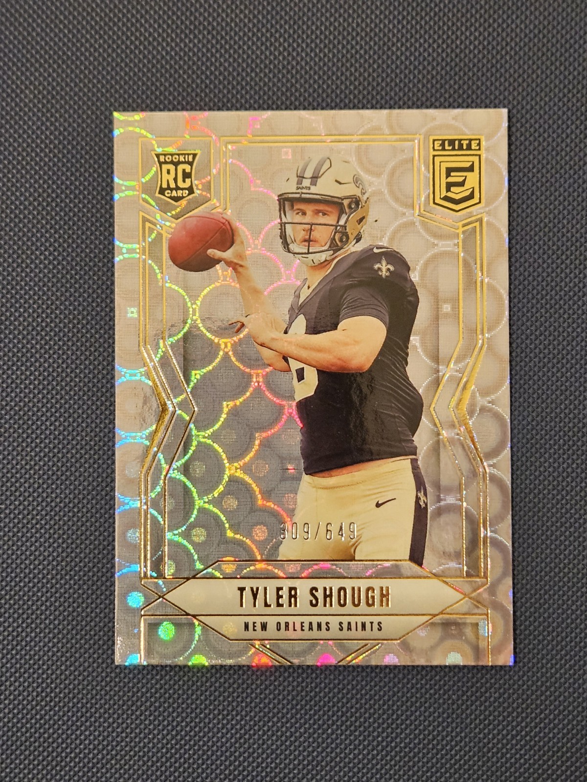 2025 Donruss Elite Tyler Shough #178 Lavender Pyramids /649 Rookie RC Saints