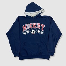 Vintage 90s Disney Mickey Mouse Hoodie Size L Navy Blue