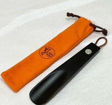 Hermes Shoehorn Black Silver Hardware Cloth Bag Included 7.48 New