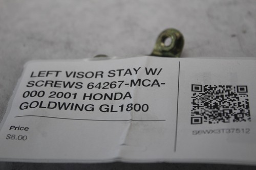 LEFT VISOR STAY W/ SCREWS 64267-MCA-000 2001 HONDA GOLDWING GL1800 - Picture 2 of 12
