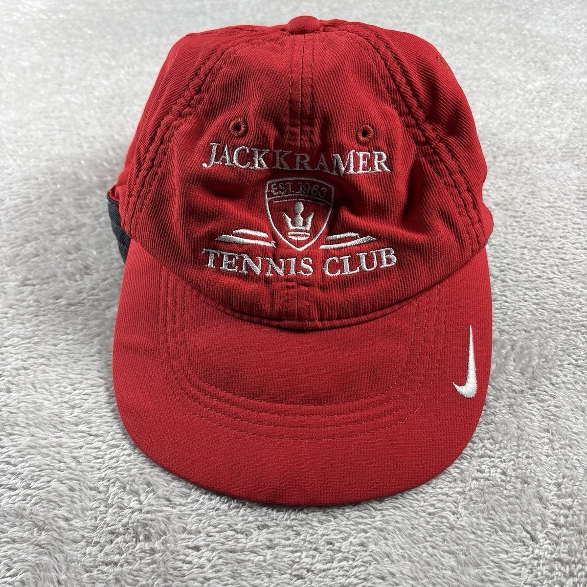 Nike Jack Kramer Hat Cap Strap Back Red Tennis Challenge
