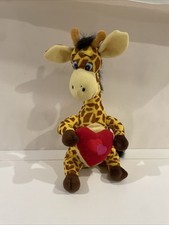 Vintage Rare Giraffe Plush With Heart Valentine Holiday Plush Toy