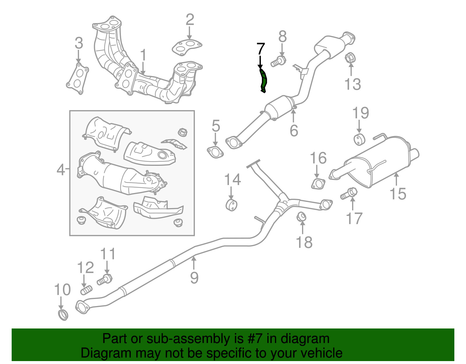 Genuine Subaru Converter & Pipe Hanger 44521aa341