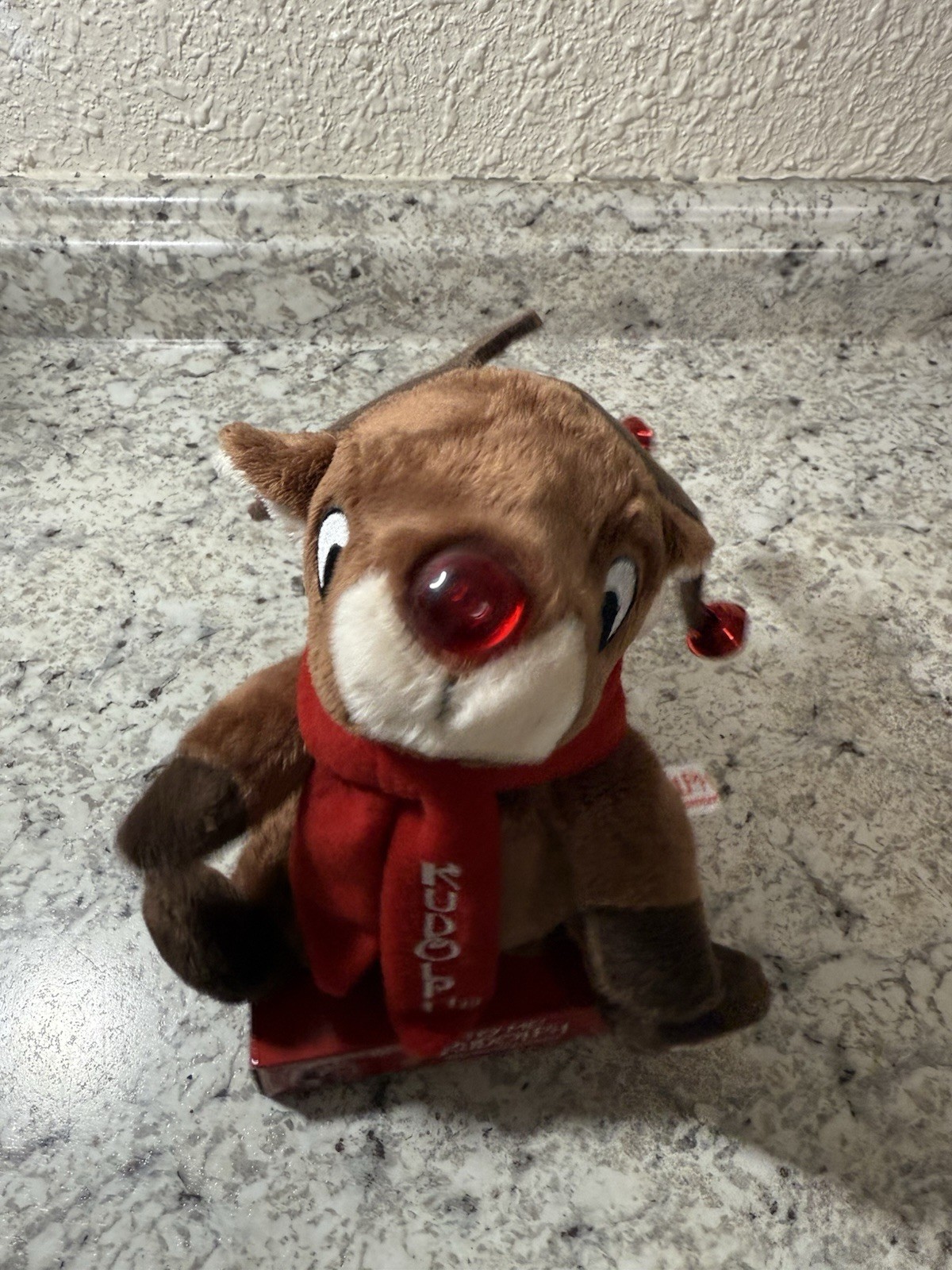 DanDee Singing Rudolph Red Nose Reindeer Plush Light Up Jingle Bells New